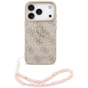 Ovitek Guess Hardcase 4G Classic Logo s paščkom za iPhone 17 Pro/18 Pro - pink