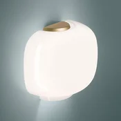 Foscarini Chouchin 3 polstenska stenska svetilka bela/zlata - Dnevna soba/jedilnica - Dizajn - opal, bela - Steklo