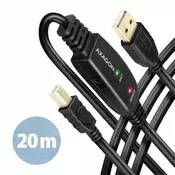AXAGON ADR-220B, USB A-B, 2.0, aktivni podaljšek/ponovitev, 20 m