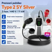 Andaiic prenosni polnilec Type 2 Schuko CEE za električna vozila – Moč in priklop: 11 kW/16 A/rdeča CEE/3-fazni, Dolžina kabla (m): 8
