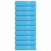 shumee vidaXL Kopalne brisače 10 kos turkizna 100x150 cm 360 gsm 100% bombaž