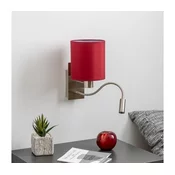 Brilagi-LED Zidna lampa NUBILA 1xE27/25W/230V+LED/3W hrom/pompejska.crvena