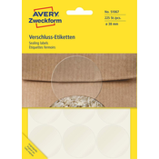 Avery Zweckform transparentne etikete za pečatenje 51067, okrogle premer 38 mm, 225 etiket/zavitek