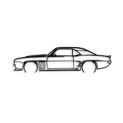 Wallity Zidna dekoracija Chevrolet Camaro Silhouette, 70x18cm, Crna