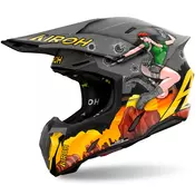 Kaciga za motokros Airoh Twist 3 Adventure sivo-žuta