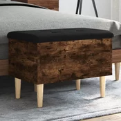 vidaXL Klop za shranjevanje dimljen hrast 62x42x46 cm inženirski les