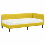 Vidaxl Kotna postelja Rumena 100 x 200 cm Žamet