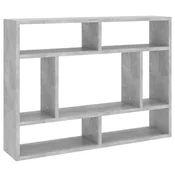 Zidna polica siva boja betona 75 x 16 x 55 cm konstruirano drvo