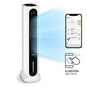 Klarstein Polar Tower Smart, ventilator, hladilnik zraka, 7 L, 85 W, daljinski upravljalnik, 5 x hladilni boks (ACO14-PolrTowerSmtW)