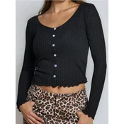 Sinsay - Rebrasta bluza - crno