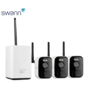 SWANN MRMINISD3 MaxRanger4K Mini brezžični varnostni sistem, 4K UHD, 3x kamera, 1x snemalna enota, WIFI HaLow, TrueDetect+, APP, Night2Day snemanje, mikrofon, zvočnik, IP66, +microSD - SWANN - Bonajo