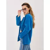Kobaltna prevelika jeans jakna