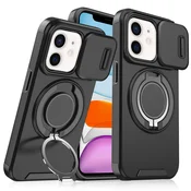 Maska za telefon iPhone 11 CAMSHIELD RING STAND, Crna