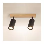 Brilagi - Spot svetiljka SELE 2xGU10/30W/230V crna/dekor hrasta