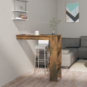 vidaXL Stenska barska miza dimljeni hrast 102x45x103,5 cm konstr. les