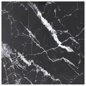 Stolna ploca crna 60 x 60 cm 6 mm staklena s mramornim uzorkom