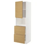 METOD / MAXIMERA Vis.elem.mikrotal. s vratima/2fioke, bela/Voxtorp im. hrastovine, 60x60x200 cm