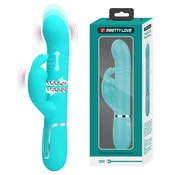 B.U. Vibrator za G-točko in klitoralni masažer Bunny PRETTY LOVE - Coale Twinkled Tenderness, 7 vibracijskih funkcij, 4 rotacijske funkcije, 4 nastavitve potiskanja