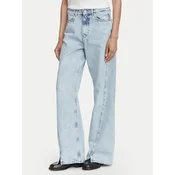 BOSS Jeans hlače Marlene 50564426 Svetlo modra Wide Leg