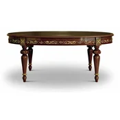 Casa Padrino luxury baroque dining table brown/gold 160-210 cm - Baroque furniture - Made in Italy