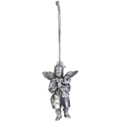 Lene Bjerre Viseči ornament angelček, SERAFINA, srebrna