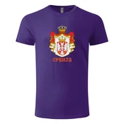 Suvenir Muška majica Grb Srbije, Štampa na prednjoj strani, Ljubicasta