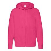 White Mens Hoodie Lightweight Zip Thru Hooded Sweat Fruit of the Loom