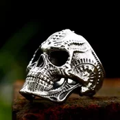 Prstan Retro Pattern Skull - SS8-766R