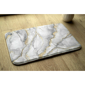 tulup.si Preproga za kopalnico Siv marmor 75x45 cm Bela