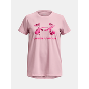 Majica kratkih rukava za djevojčice Under Armour Girls UA Tech Print Fill Big Logo Short Sleeve - pink sugar/charge