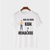 MAFIMI Muška majica Bog na nebu kum u Nemackoj, Bela