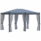 Greatstore Paviljon z mrežastimi stranicami 3x4 m antraciten jeklen
