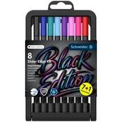 Kemični svinčnik Schneider Slider Edge XB Black Edition - komplet 8 kosov