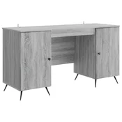 Vidaxl Miza s polico Siva Sonoma 142,5 x 50 x 75 cm Inženirski les