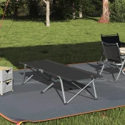 vidaXL Zložljiva kamping postelja z nosilno torbo Črna 600D Oxford tkanina