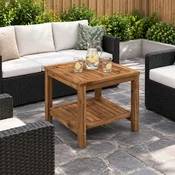 vidaXL Klubska miza Naravna 48,5 x 49 x 45 cm Masiven les akacije