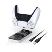 Dobe TP5-0505 stalak-punjac za dva gamepada PS5 bel1