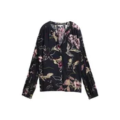 TOM TAILOR Bluza bež/zelena/jajčevec/črna