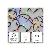 Emos Božična veriga D5AM02 LED Christmas cherry chain - balls, 8 m, outdoor and indoor, multicolor, timer