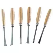 Set za rezbarenje drva, drvena drška; 6 komada, 165 mm (62026, 003936, 25700)