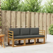 Set vanjskih sofa s jastukom 3 pcs Prirodna i antracit