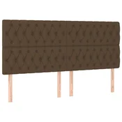 Vidaxl Vzglavje postelje temno rjavo 200x7x118/128 cm blago