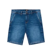Cropp - Denim kratke hlače z učinkom pranja - mornarsko modra