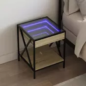 Nocni ormaric s beskonacnim LED boja hrasta sonome 40x40x49 cm