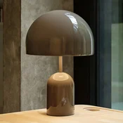 Tom Dixon LED namizna svetilka Bell, taupe, višina 43 cm, z možnostjo zatemnitve - Dnevna soba/jedilnica - Dizajn - siva - Kovina