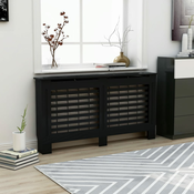 Pokrov za radiator črn 152x19x81 cm mediapan