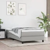 shumee vidaXL Posteljni okvir brez vzmetnice svetlo siv 100x200 cm oblazinjen s blagom
