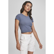 Womens stretch jersey Cropped Tee vintageblue