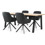 SKOVLUNDE D200 sto natur hrast + 4 ROSTRUP crna