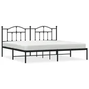 Vidaxl Kovinski posteljni okvir z vzglavjem črn 193x203 cm